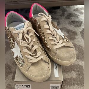 Golden Goose Superstars size 39/8.5/9 Gold/Pink